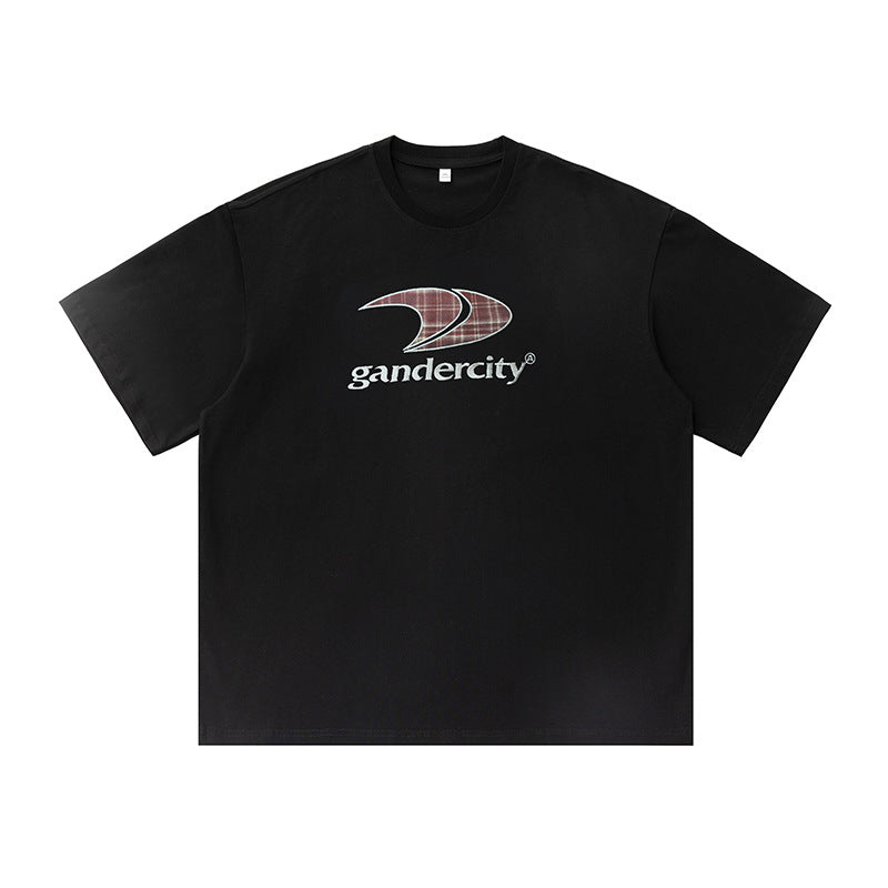 Retro Contrast Color Check Printed T-shirt For Men