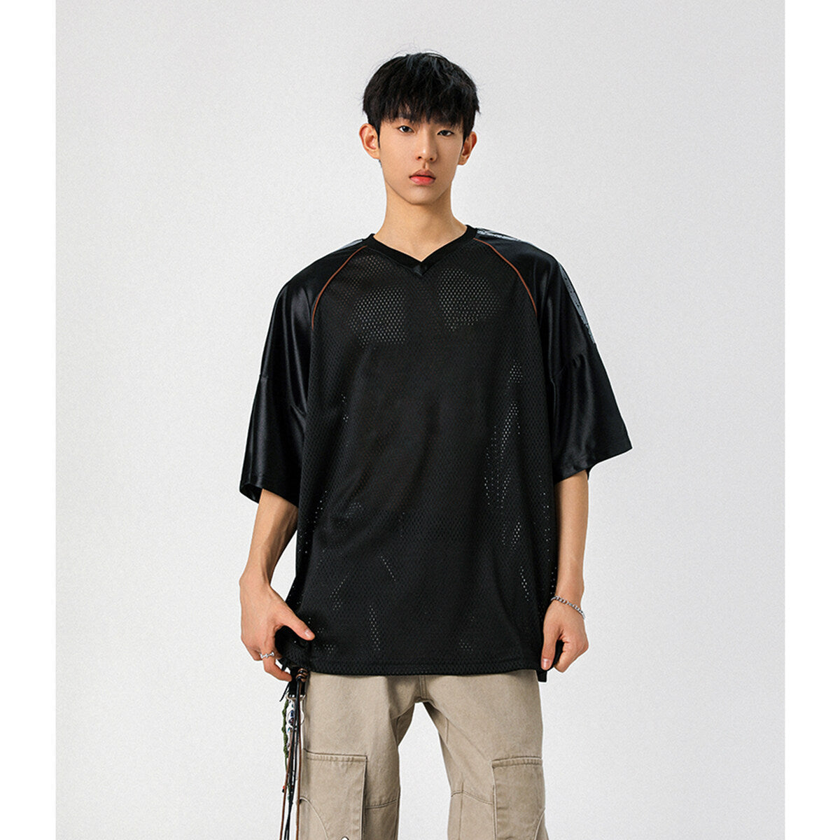 Breathable Mesh Jersey Plus Size Short Sleeve T-shirt