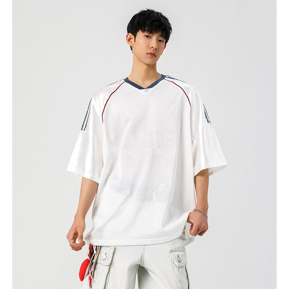 Breathable Mesh Jersey Plus Size Short Sleeve T-shirt