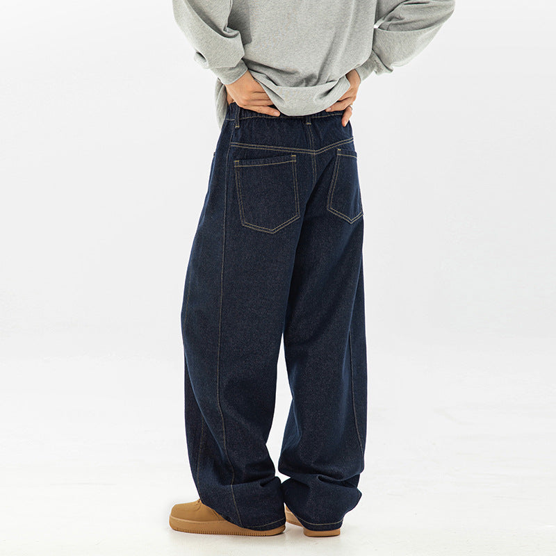 Retro Jeans Men's Spring New Bright Straight Loose