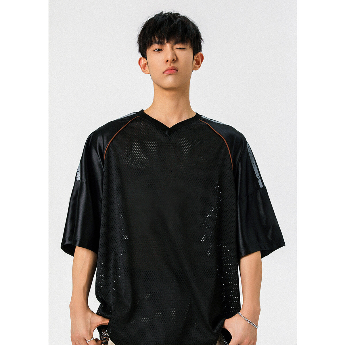 Breathable Mesh Jersey Plus Size Short Sleeve T-shirt