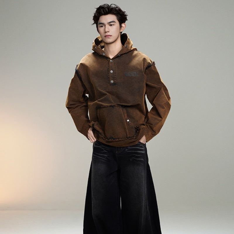 Spring New American Retro Heavy Industry Hooded Jacket