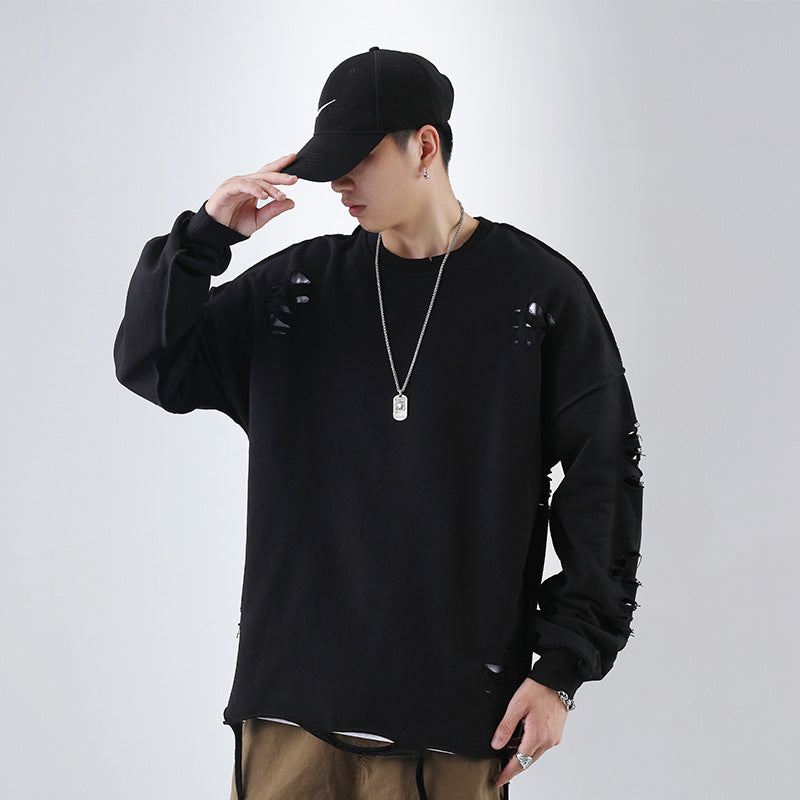 Trendy High Street Ripped Loose Sweater Men