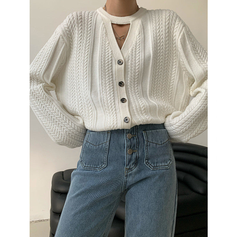 Women's New Knitted Top Design Sense Sweater