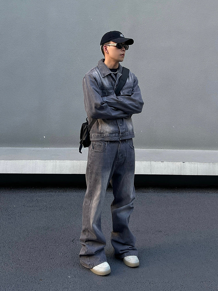 Men's Denim Pants Loose Straight Slim Fit