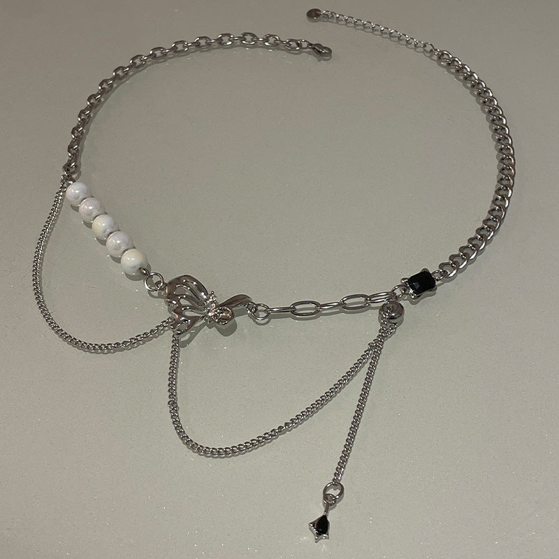 Niche Fairy Pearl Butterfly Necklace