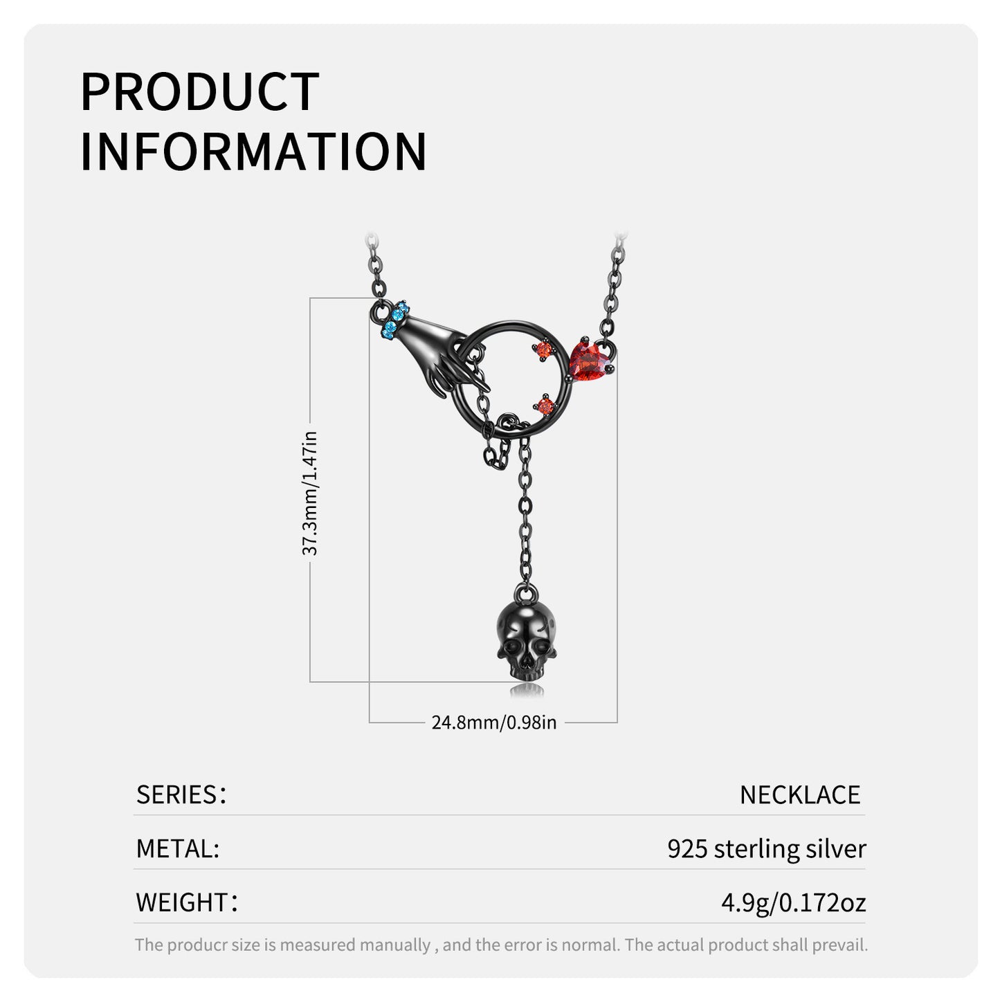 Fallen Skull Necklace Nightclub Punk Style Wild Collarbone Chain