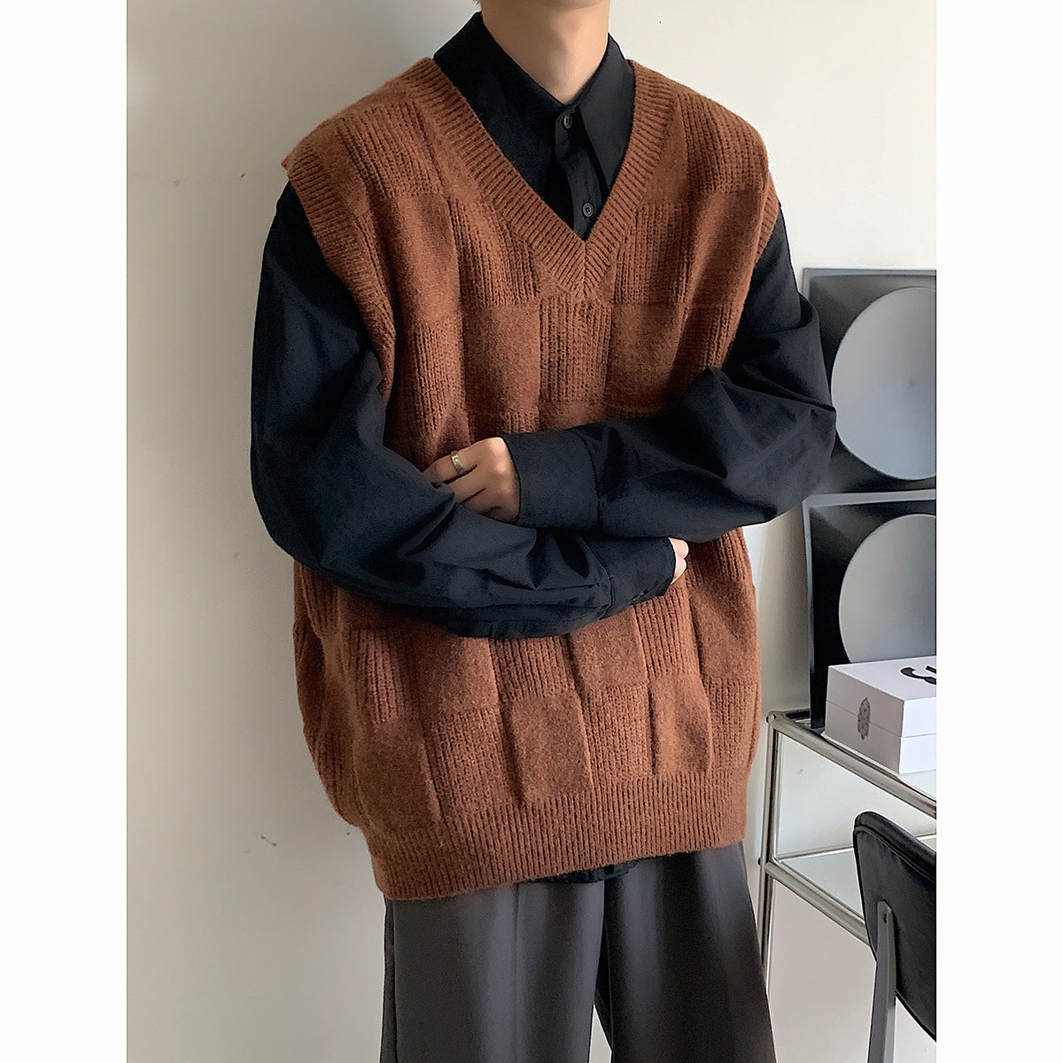 Men's V-neck Fashion Personalized Knitted Vest