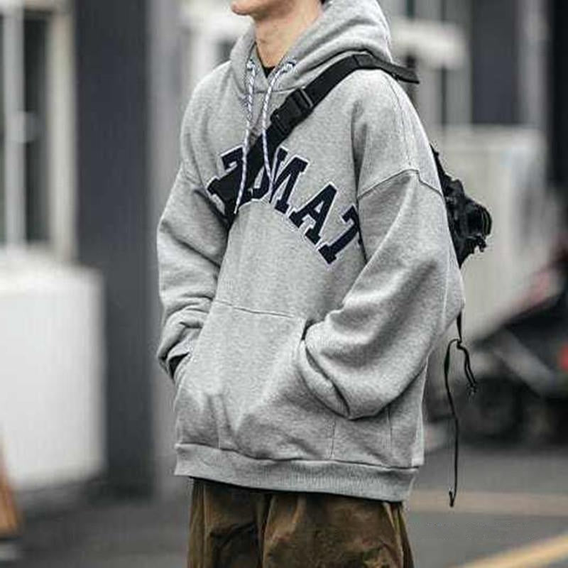 Loose Fleece-lined Warm Printing Hooded Pure Cotton Sweater