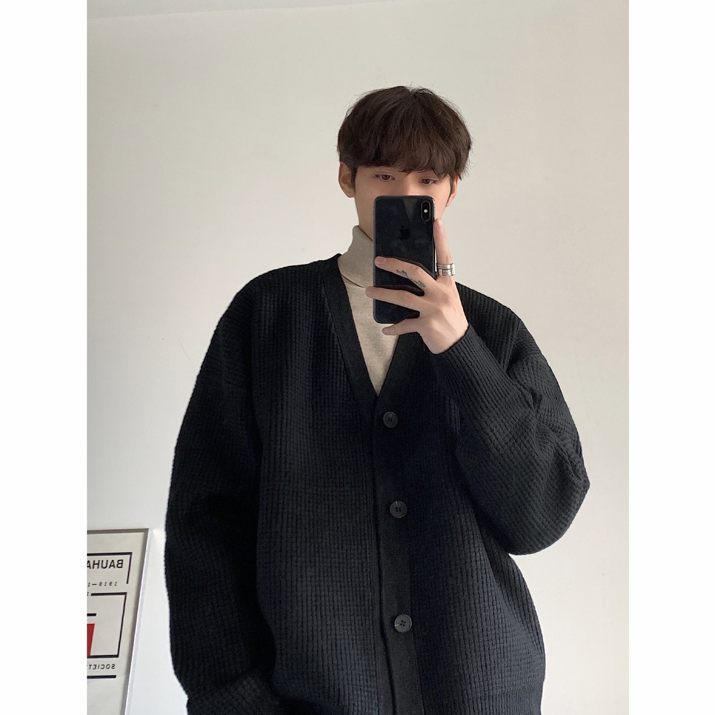 Men's Light Business Commute Solid Color Knitted Jacket