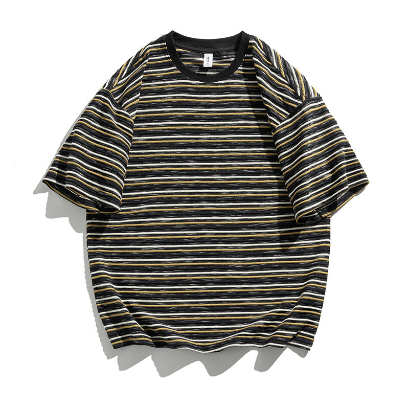 Fashion Vintage Stripe Short-sleeved Shirt