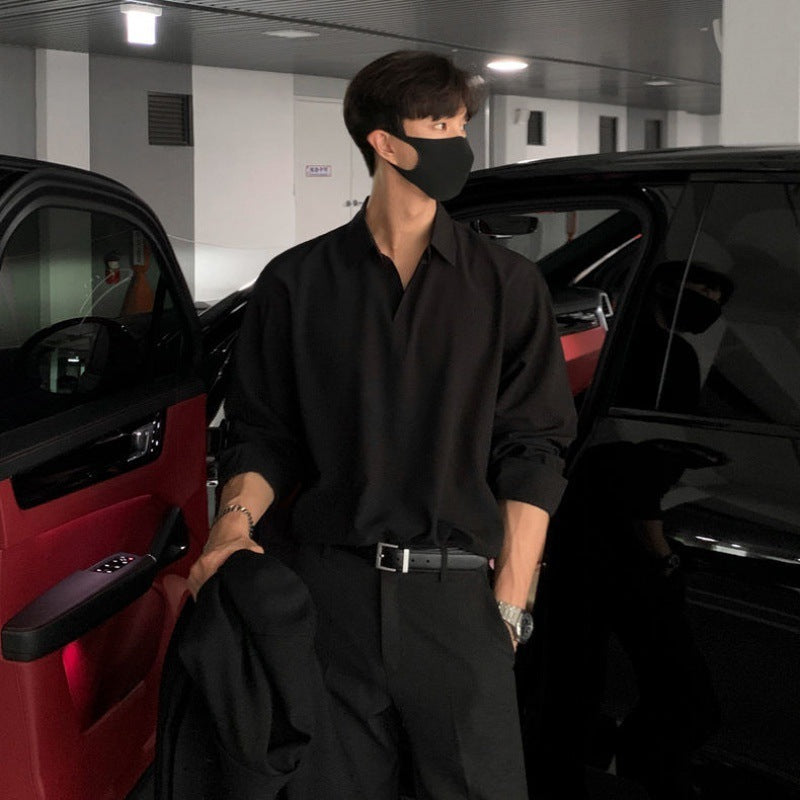 Men's Lapel Autumn Loose Casual Long Sleeves Shirt