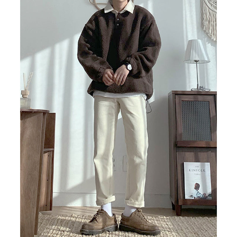 Plus Fleece Cute Coat Autumn And Winter Day Loose Casual Long-sleeved Top