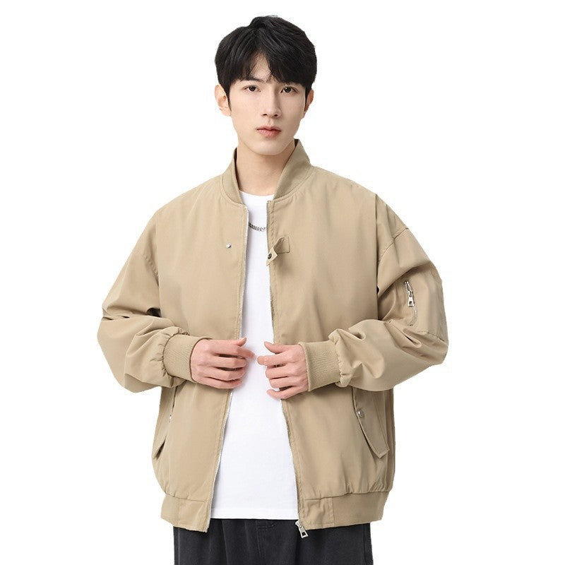 Jacket Men's Stand Collar Buckle Baseball Uniform