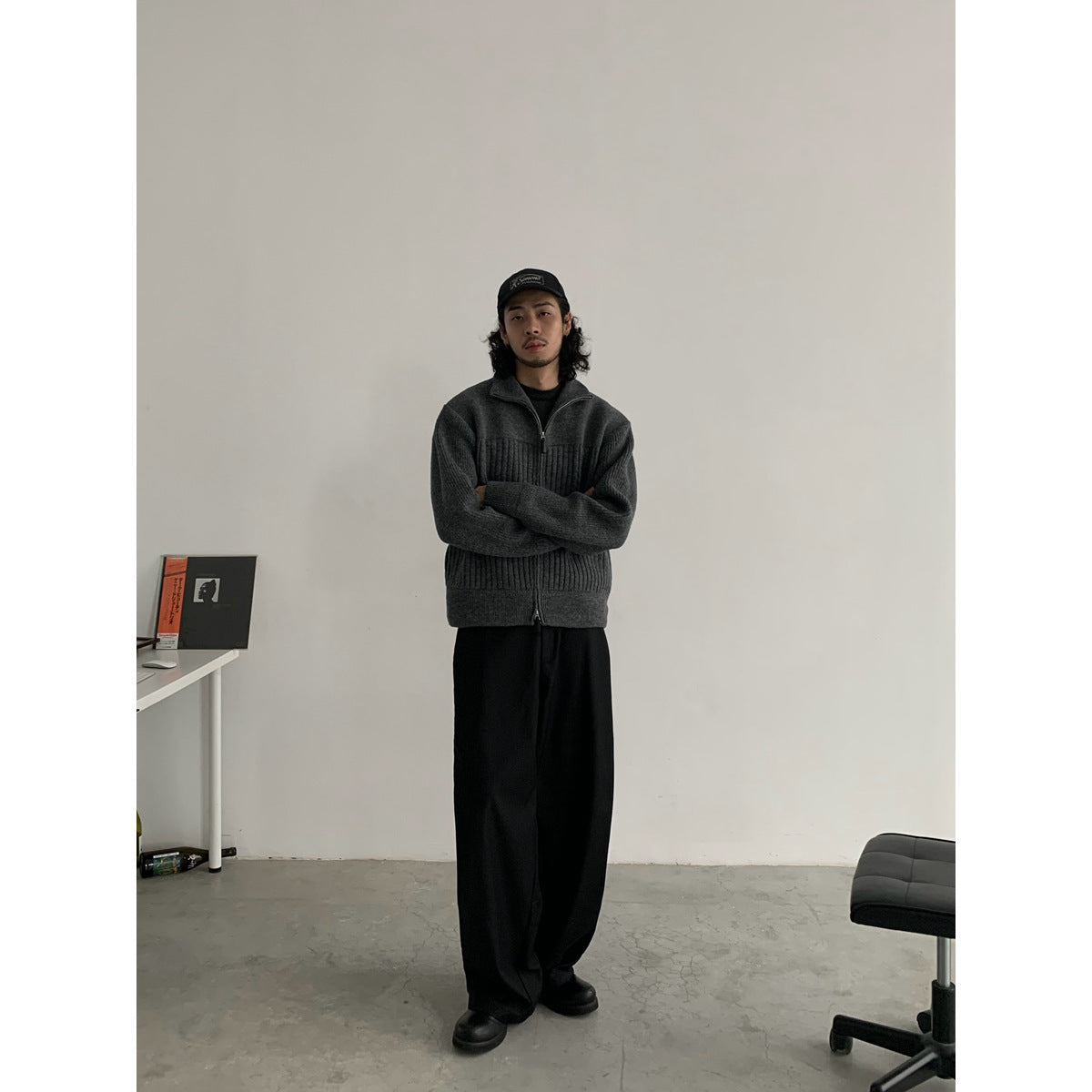 Japanese-style Retro Design Profile Wide Leg Men's Spring And Summer New Straight Loose Trousers