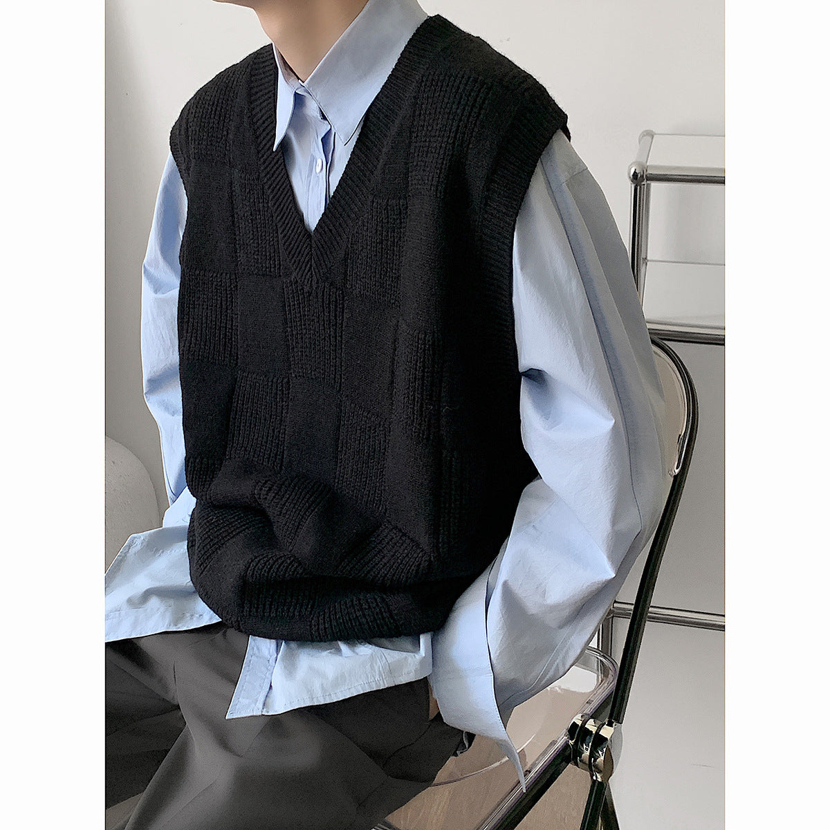 Men's V-neck Fashion Personalized Knitted Vest