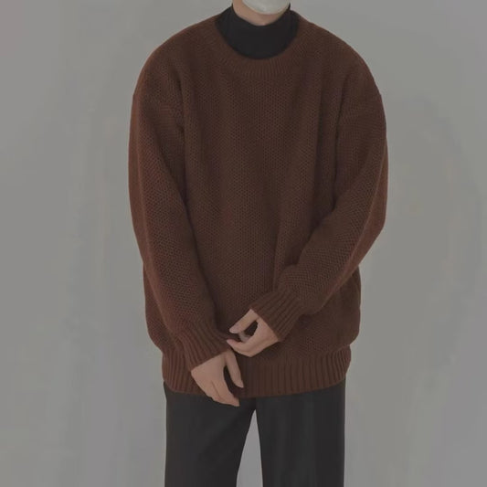Solid Color Sweater Lazy Soft Glutinous Trendy Harajuku Style